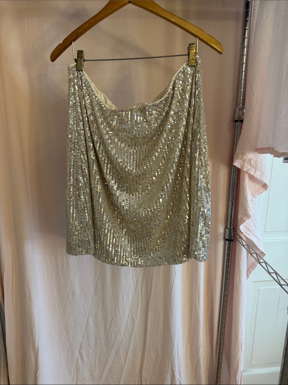 Old Navy Silver Sequin Mini Skirt